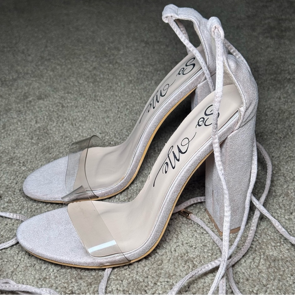 Elegant Silver High Heel Sandals